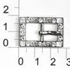 Пряжка металл 11х20мм цв никель с язычком со стразами (уп 10шт) 7632К0